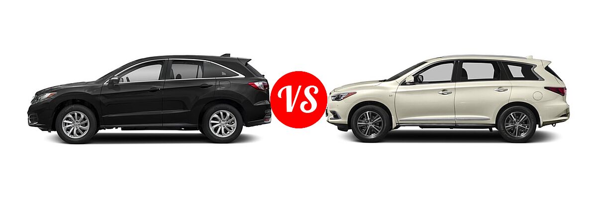 2018 Acura RDX SUV AWD vs. 2018 Infiniti QX60 SUV AWD / FWD - Side Comparison