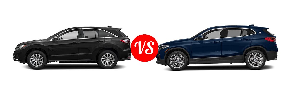 2018 Acura RDX SUV AWD vs. 2018 BMW X2 SUV sDrive28i / xDrive28i - Side Comparison
