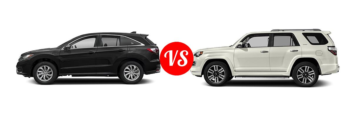 2018 Acura RDX SUV AWD vs. 2018 Toyota 4Runner SUV Limited - Side Comparison
