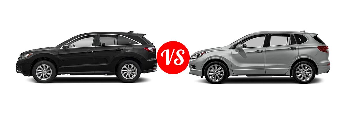 2018 Acura RDX SUV AWD vs. 2018 Buick Envision SUV Essence / FWD 4dr / Preferred / Premium / Premium II - Side Comparison