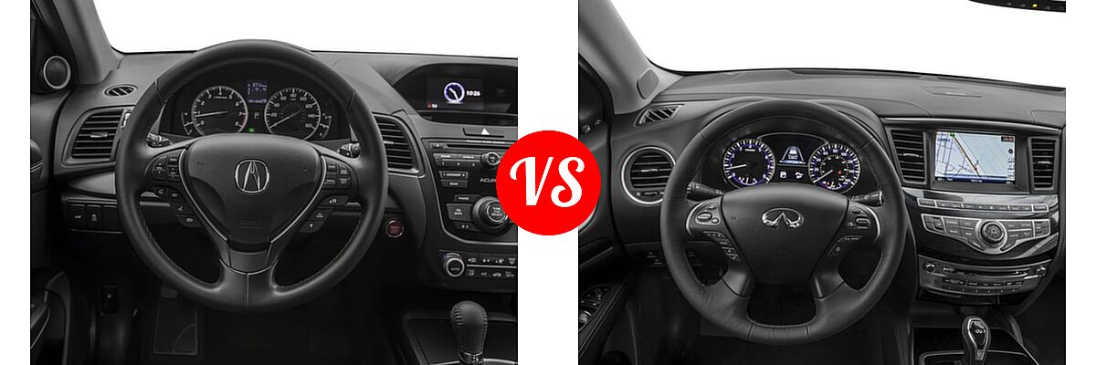2018 Acura RDX SUV AWD vs. 2018 Infiniti QX60 SUV AWD / FWD - Dashboard Comparison