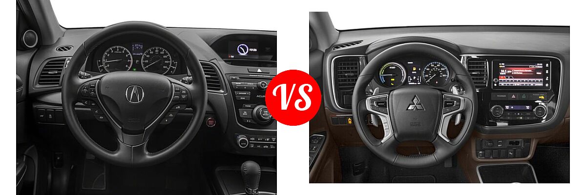 2018 Acura RDX SUV AWD vs. 2018 Mitsubishi Outlander PHEV SUV GT / SEL - Dashboard Comparison