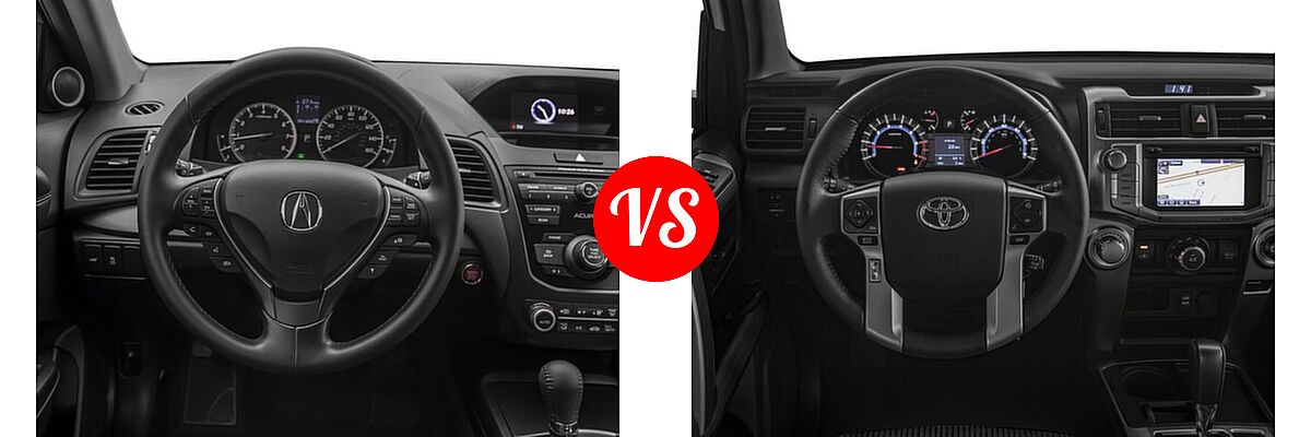2018 Acura RDX SUV AWD vs. 2018 Toyota 4Runner SUV SR5 / SR5 Premium - Dashboard Comparison