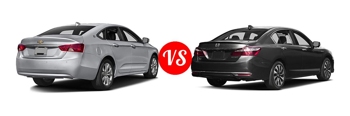 2017 Chevrolet Impala Sedan LS / LT vs. 2017 Honda Accord Hybrid Sedan EX-L - Rear Right Comparison