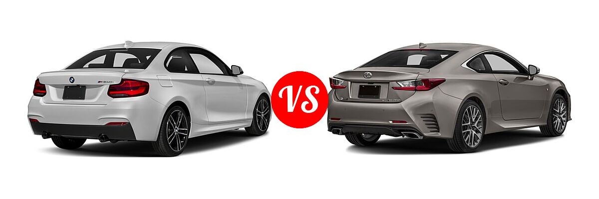 2018 BMW 2 Series M240i Coupe M240i vs. 2018 Lexus RC 350 Coupe RC 350 - Rear Right Comparison