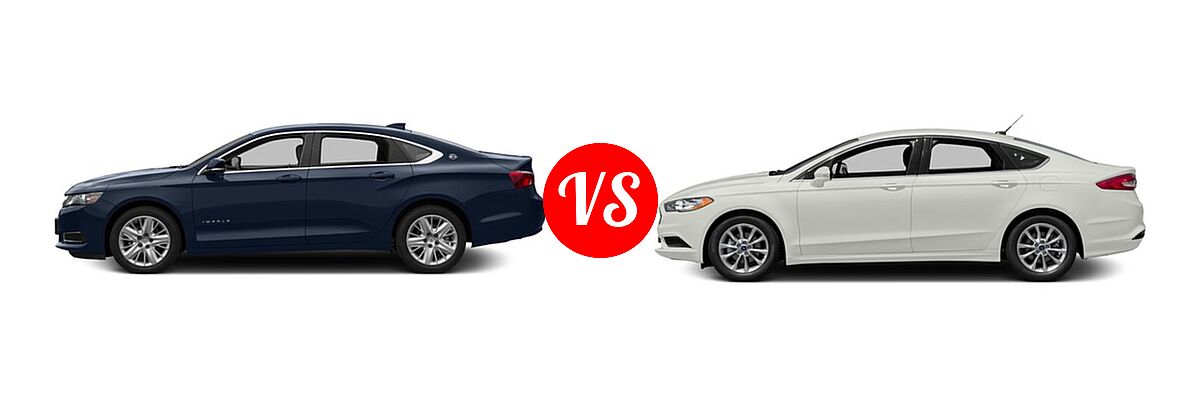 2017 Chevrolet Impala Sedan LS vs. 2017 Ford Fusion Sedan S / SE - Side Comparison