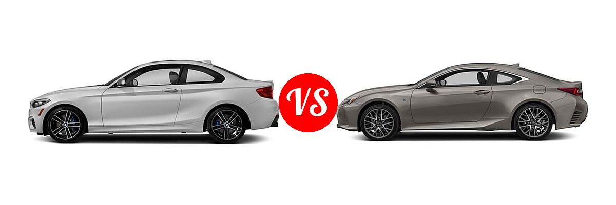 2018 BMW 2 Series M240i Coupe M240i vs. 2018 Lexus RC 350 Coupe RC 350 - Side Comparison