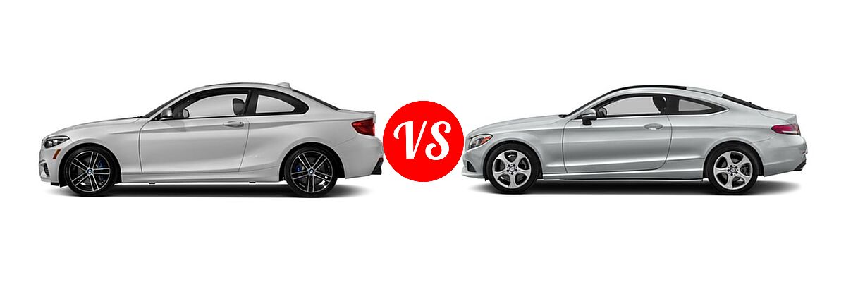2018 BMW 2 Series M240i Coupe M240i vs. 2018 Mercedes-Benz C-Class Coupe C 300 - Side Comparison