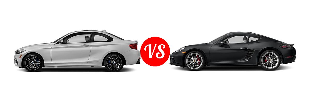 2018 BMW 2 Series M240i Coupe M240i vs. 2018 Porsche 718 Cayman Coupe S - Side Comparison