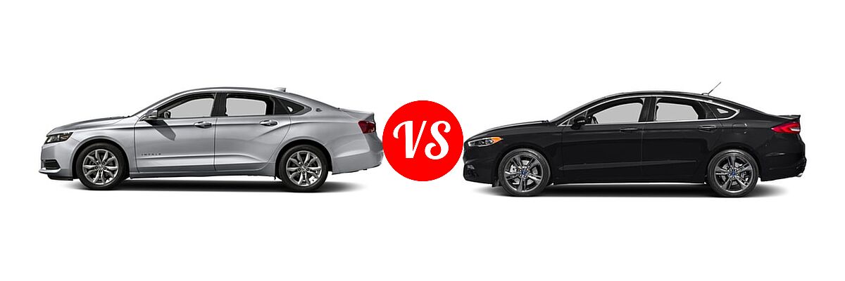 2017 Chevrolet Impala Sedan LS / LT vs. 2017 Ford Fusion Sedan Sport - Side Comparison