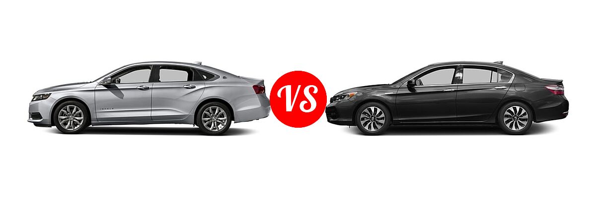 2017 Chevrolet Impala Sedan LS / LT vs. 2017 Honda Accord Hybrid Sedan EX-L - Side Comparison
