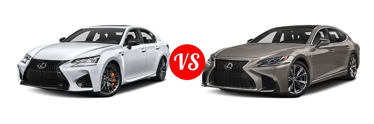2018 Lexus GS F Sedan RWD vs. 2020 Lexus LS 500 Sedan LS 500 F SPORT - Front Left Comparison