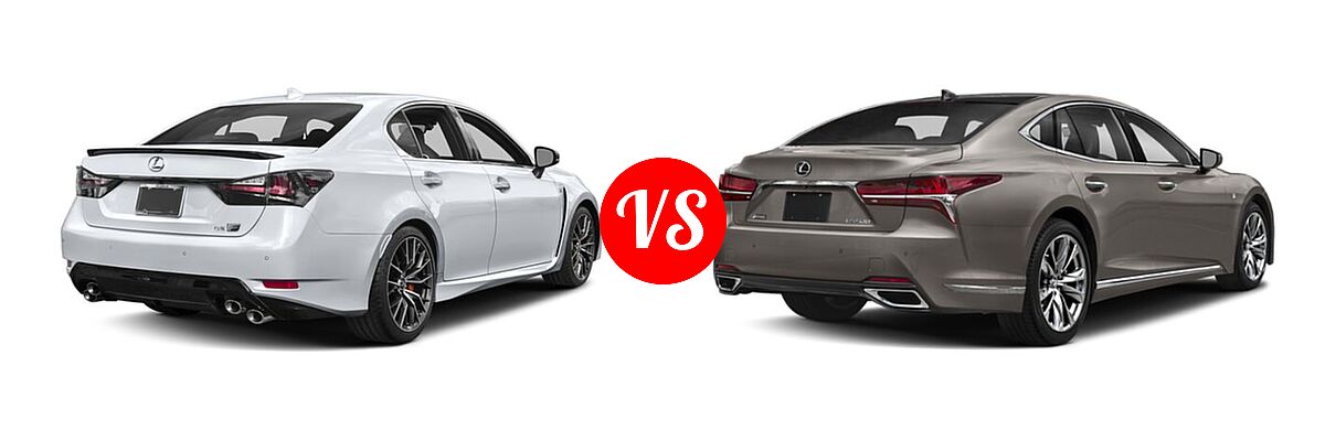 2018 Lexus GS F Sedan RWD vs. 2020 Lexus LS 500 Sedan LS 500 F SPORT - Rear Right Comparison