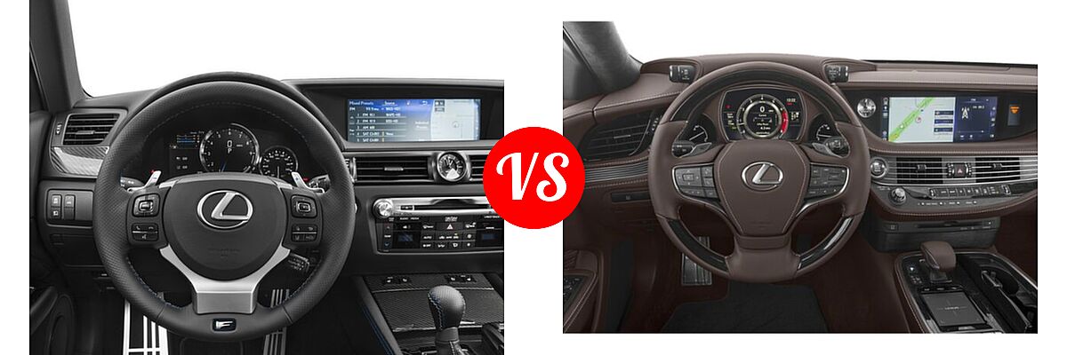 2018 Lexus GS F Sedan RWD vs. 2020 Lexus LS 500 Sedan LS 500 / LS 500 Inspiration Series - Dashboard Comparison