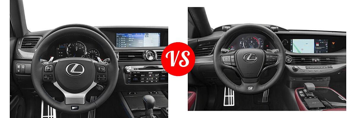 2018 Lexus GS F Sedan RWD vs. 2020 Lexus LS 500 Sedan LS 500 F SPORT - Dashboard Comparison