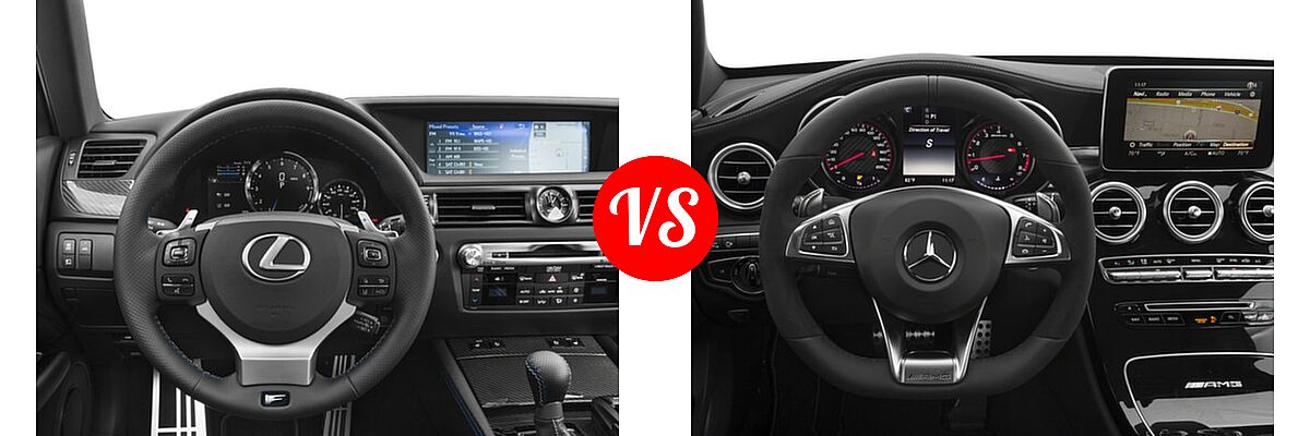 2018 Lexus GS F Sedan RWD vs. 2018 Mercedes-Benz C-Class AMG C 63 S Sedan AMG C 63 S - Dashboard Comparison