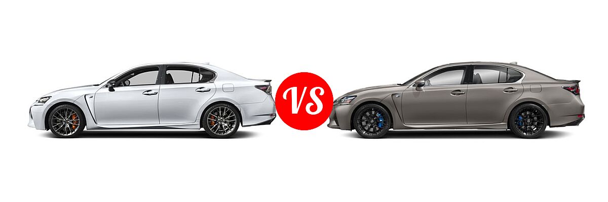 2018 Lexus GS F Sedan RWD vs. 2019 Lexus GS F Sedan RWD - Side Comparison
