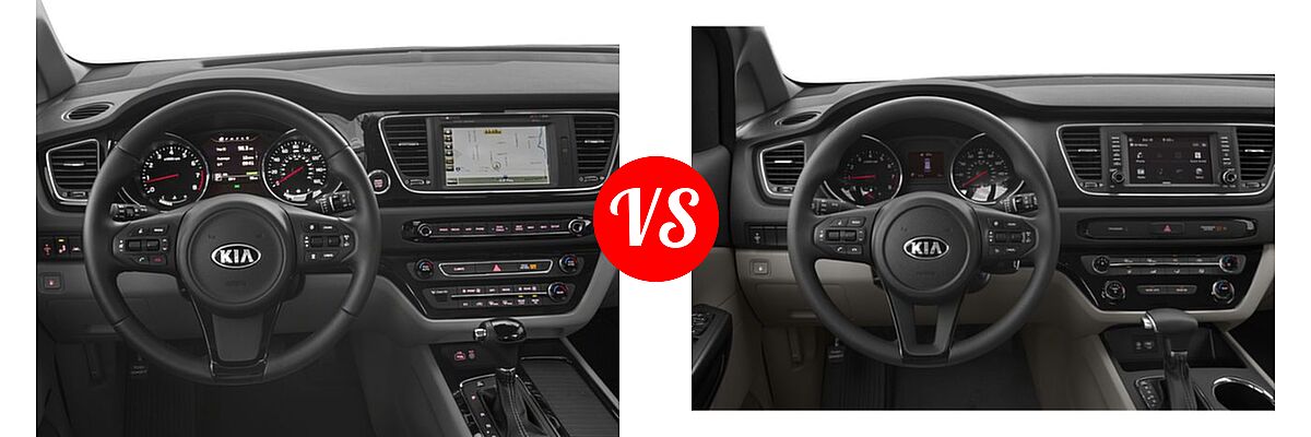 2018 Kia Sedona Minivan SX vs. 2019 Kia Sedona Minivan L / LX - Dashboard Comparison