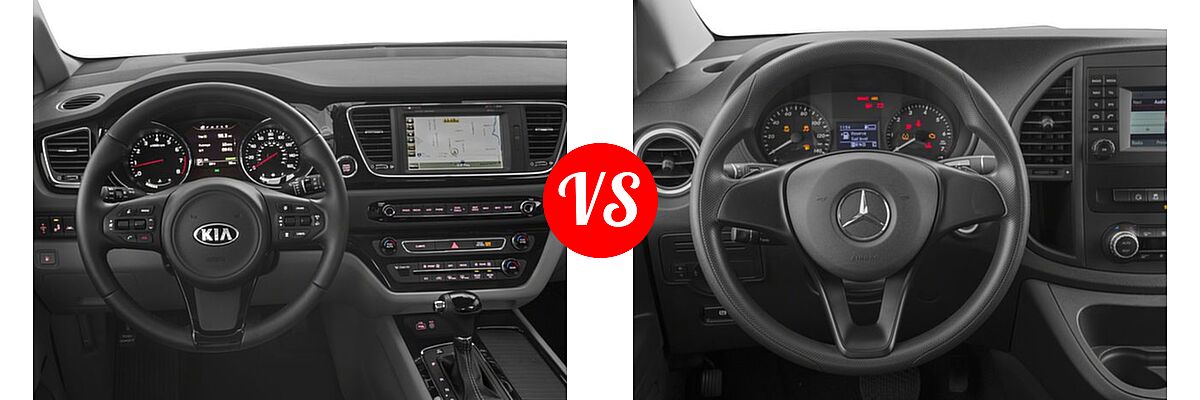 2018 Kia Sedona Minivan SX vs. 2018 Mercedes-Benz Metris Minivan Worker - Dashboard Comparison