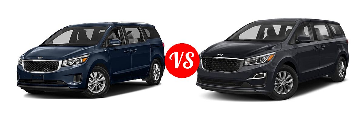 2018 Kia Sedona Minivan EX / L / LX vs. 2019 Kia Sedona Minivan L / LX - Front Left Comparison