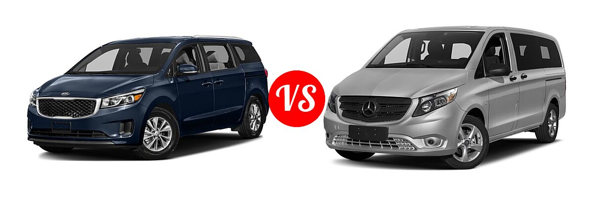 2018 Kia Sedona Minivan EX / L / LX vs. 2018 Mercedes-Benz Metris Minivan Worker - Front Left Comparison