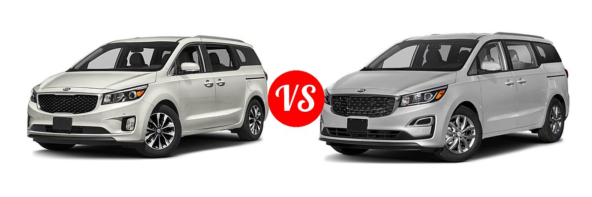 2018 Kia Sedona Minivan SX vs. 2019 Kia Sedona Minivan EX - Front Left Comparison