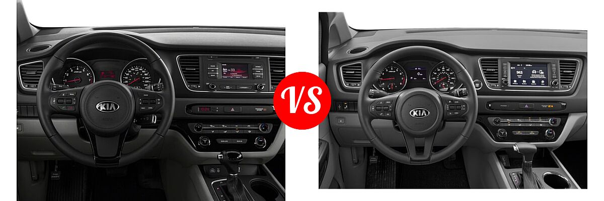 2018 Kia Sedona Minivan EX / L / LX vs. 2019 Kia Sedona Minivan EX - Dashboard Comparison