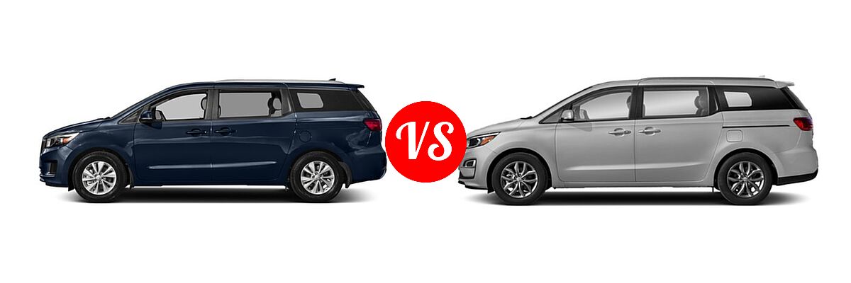 2018 Kia Sedona Minivan EX / L / LX vs. 2019 Kia Sedona Minivan EX - Side Comparison