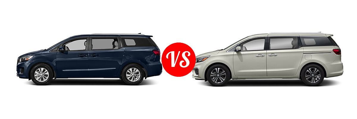 2018 Kia Sedona Minivan EX / L / LX vs. 2019 Kia Sedona Minivan SX - Side Comparison