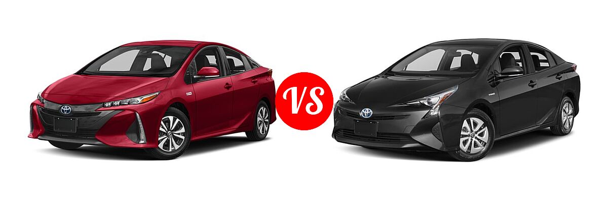 2018 Toyota Prius Prime Hatchback PHEV Advanced / Plus / Premium vs. 2018 Toyota Prius Hatchback Two Eco - Front Left Comparison