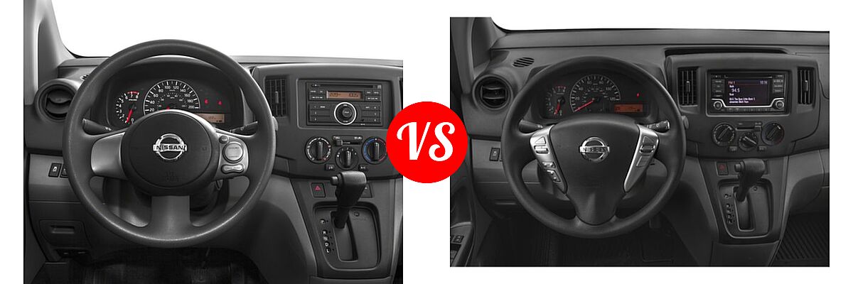 2018 Nissan NV200 Minivan S / SV vs. 2019 Nissan NV200 Minivan S / SV - Dashboard Comparison