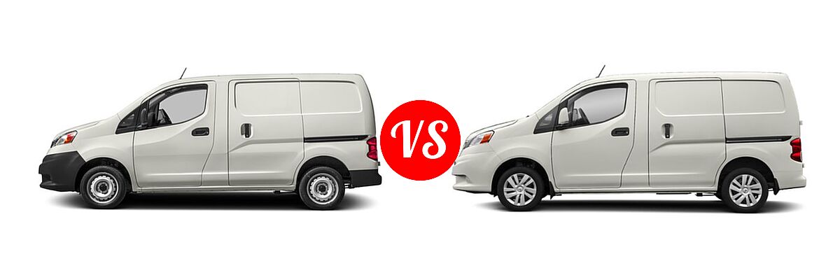 2018 Nissan NV200 Minivan S / SV vs. 2019 Nissan NV200 Minivan S / SV - Side Comparison