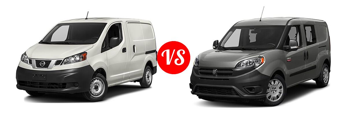 2018 Nissan NV200 Minivan S / SV vs. 2018 Ram Promaster City Minivan Wagon - Front Left Comparison