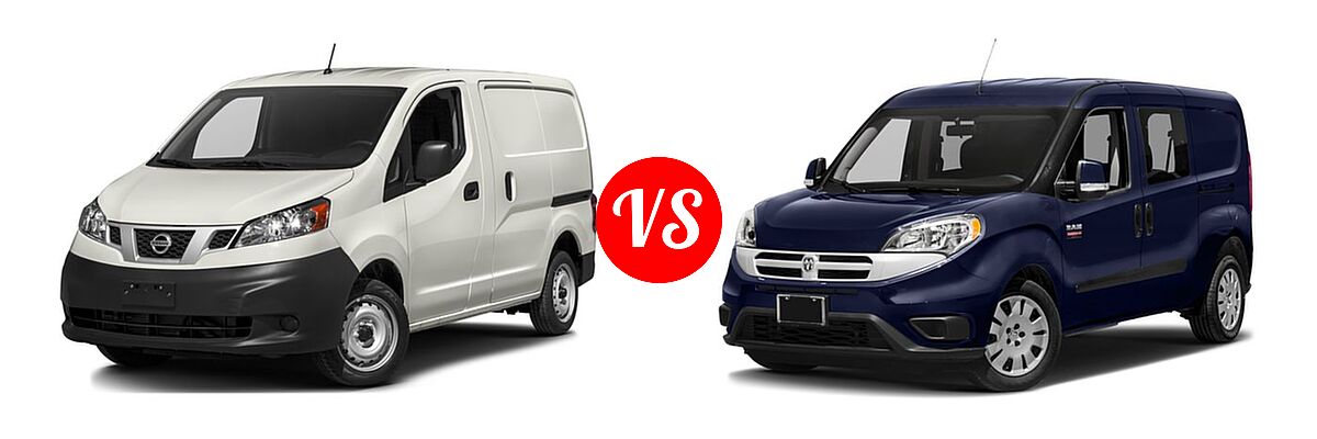2018 Nissan NV200 Minivan S / SV vs. 2018 Ram Promaster City Minivan SLT - Front Left Comparison