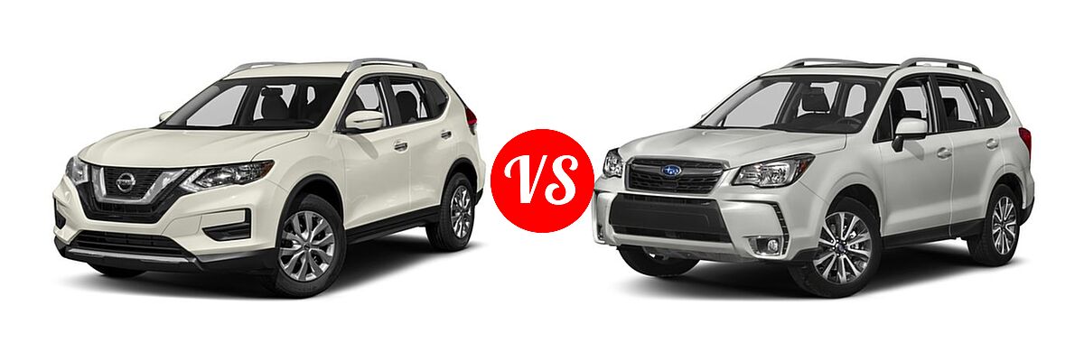2018 Nissan Rogue SUV S / SV vs. 2018 Subaru Forester SUV Premium - Front Left Comparison