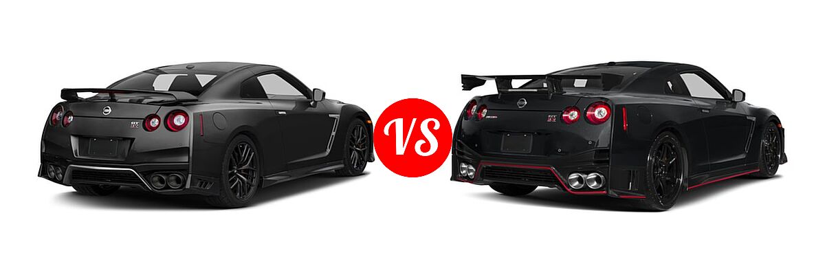 2018 Nissan GT-R Coupe Premium / Pure / Track Edition vs. 2018 Nissan GT-R NISMO Coupe NISMO - Rear Right Comparison