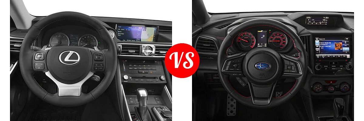 2018 Lexus IS 300 Sedan IS 300 vs. 2018 Subaru Impreza Sedan Sport - Dashboard Comparison