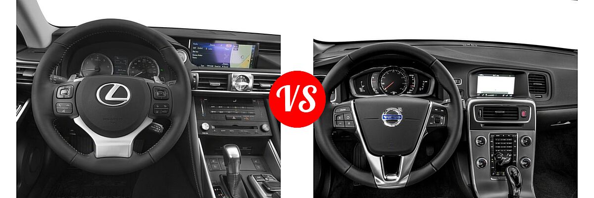 2018 Lexus IS 300 Sedan IS 300 vs. 2018 Volvo S60 Sedan Dynamic - Dashboard Comparison