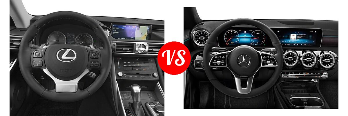 2018 Lexus IS 300 Sedan IS 300 vs. 2022 Mercedes-Benz CLA-Class Sedan CLA 250 - Dashboard Comparison