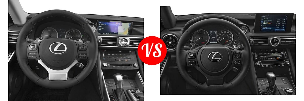 2018 Lexus IS 300 Sedan IS 300 vs. 2021 Lexus IS 300 Sedan IS 300 - Dashboard Comparison