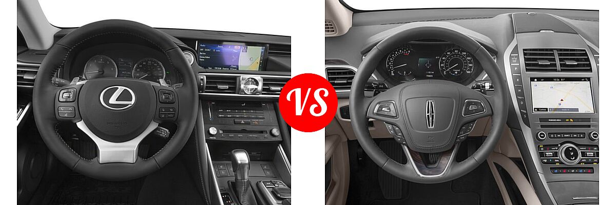 2018 Lexus IS 300 Sedan IS 300 vs. 2018 Lincoln MKZ Sedan Black Label / Premiere / Reserve / Select - Dashboard Comparison