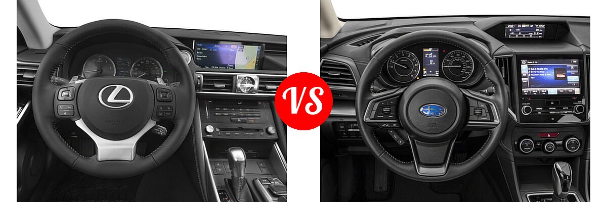 2018 Lexus IS 300 Sedan IS 300 vs. 2018 Subaru Impreza Sedan Limited - Dashboard Comparison