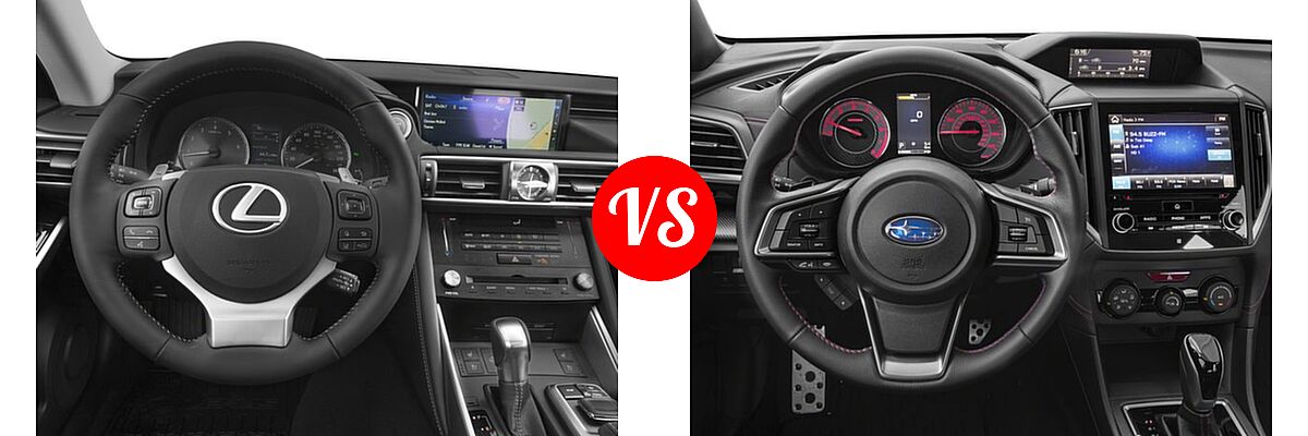 2018 Lexus IS 300 Sedan IS 300 vs. 2018 Subaru Impreza Sedan Sport - Dashboard Comparison