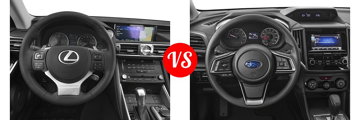 2018 Lexus IS 300 Sedan IS 300 vs. 2018 Subaru Impreza Sedan 2.0i 5-door Manual / Premium - Dashboard Comparison