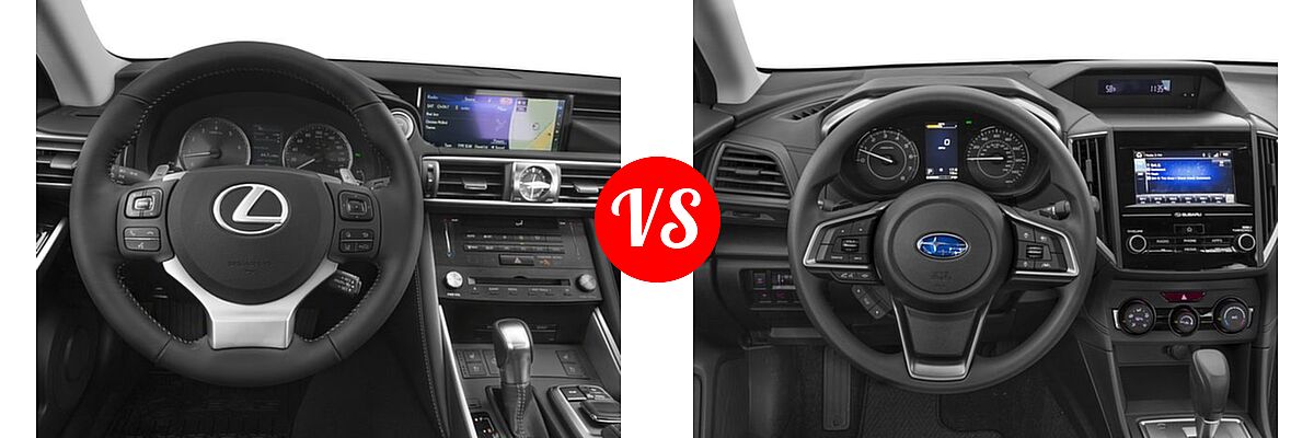 2018 Lexus IS 300 Sedan IS 300 vs. 2018 Subaru Impreza Sedan Premium - Dashboard Comparison