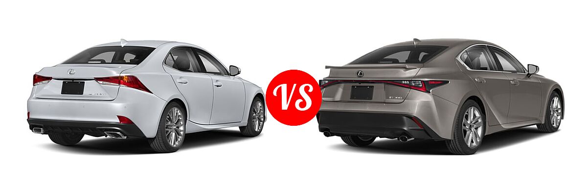 2018 Lexus IS 300 Sedan IS 300 vs. 2021 Lexus IS 300 Sedan IS 300 - Rear Right Comparison