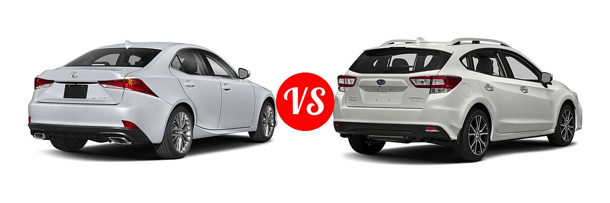 2018 Lexus IS 300 Sedan IS 300 vs. 2018 Subaru Impreza Sedan Limited - Rear Right Comparison
