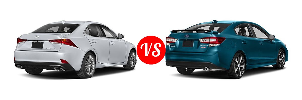 2018 Lexus IS 300 Sedan IS 300 vs. 2018 Subaru Impreza Sedan Sport - Rear Right Comparison