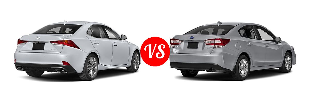 2018 Lexus IS 300 Sedan IS 300 vs. 2018 Subaru Impreza Sedan Premium - Rear Right Comparison
