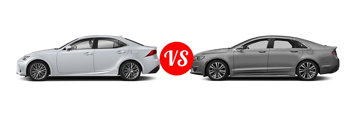 2018 Lexus IS 300 Sedan IS 300 vs. 2019 Lincoln MKZ Sedan AWD / FWD / Reserve I / Reserve II - Side Comparison